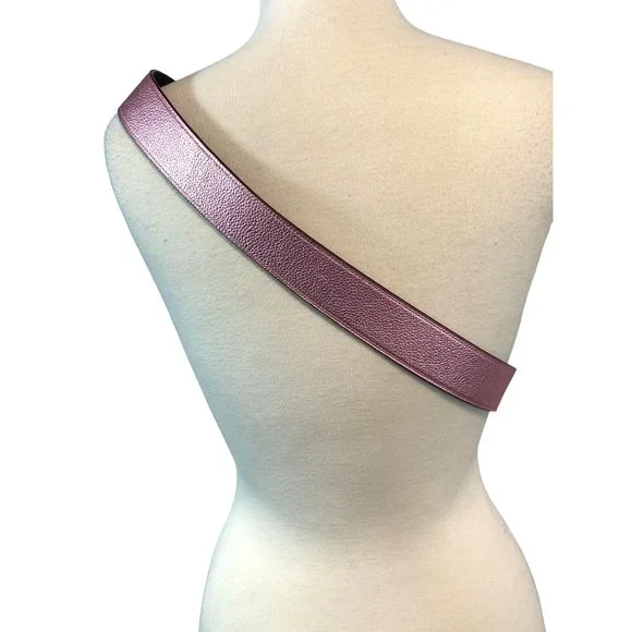 Coach Metallic Blush Pebble Leather Novelty Strap New Guitar Handbag Adjustable - Picture 9 of 12